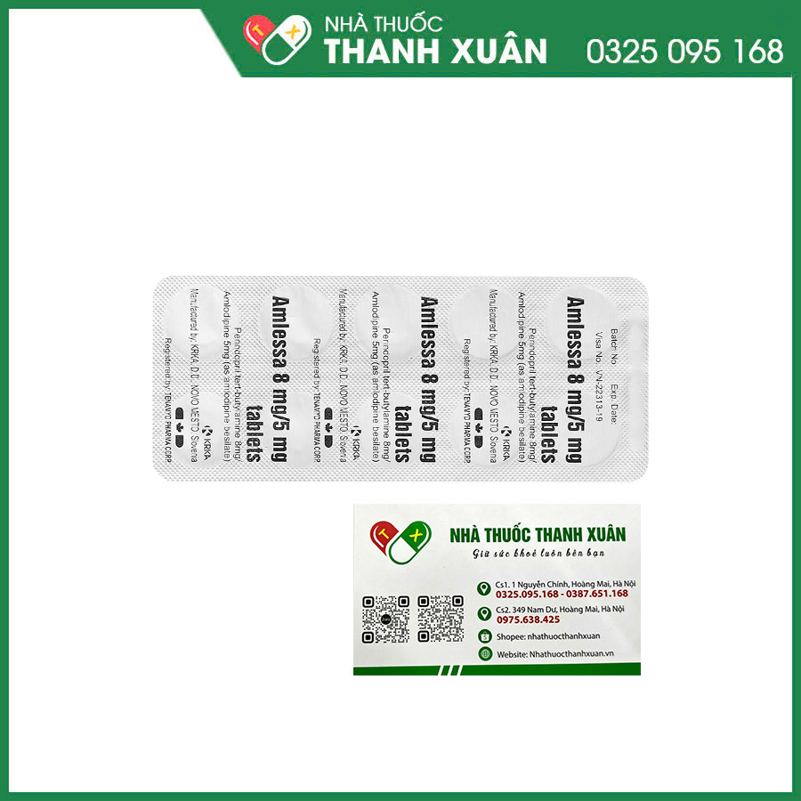 Amlessa 8mg/5mg thuốc điều trị thay thế trong tăng huyết áp vô căn và/hoặc bệnh mạch vành ổn định